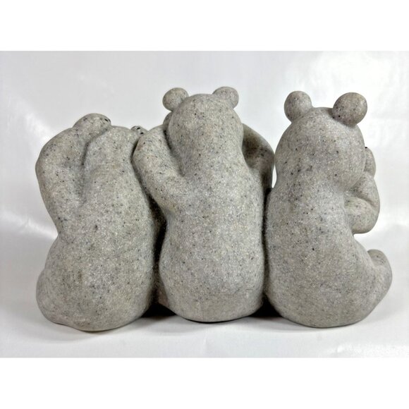 Quarry Critters Second Nature Uh Oh No Evil Bear Trio Scuplture 2000 - Picture 4 of 8
